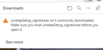 Download warning (Edge) 